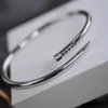 V gold Luxury quality charm bangle bracelet thick nail punk women bracelet in three colors plated for wedding jewelry gift have ve1928681