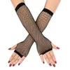 16Pair Stylish Middle Long Black Fishnet Fingerless Gloves Girls Dance Gothic Punk Party Prom Gloves
