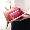 50pcs pu deri cüzdan kız öğrenci para cüzdanları uzun tasarım kedi desen cüzdan parti çantaları