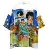 Касаблнк художник живопись маслом мужчины дизайнерские рубашки японский стиль с короткими рукавами рубашка мужчины и женщины мода летние поло