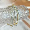 Теннисный браслет 925 Серебряные серебряные браслеты дизайнерские украшения для женщин белые красочные 5A кубические циркониевые золотые алмазные звень