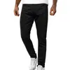 Jeans pour hommes avec poche Pantalon décontracté à taille mi-haute et bouton zipMen's Heat22