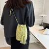 Abendtasche Einfache kleine Pu-Eimer-Crossbody für Frauen 2022 Handtaschen und Geldbörsen Mode Quaste Kettendesign Schulter S 0623