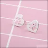 Stud Earrings Jewelry Love Heart Hollow Dog Paw Ear Copper Small Animals Footprints Earrs For Women Men Drop Delivery 2021 Tihz6