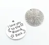100 pièces argent Antique je t'aime à la lune et au dos pendentifs à breloques 25mm 1391267