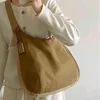 Canvas Tote Bags 2022 Women's Fashion Shoulder Bags Female Shopper Designer Handbags Casual Solid Color Large Capacity Hobo Bags G220531