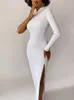 Eleganckie sukienki dla kobiet Summer One ramię Maxi Sukienka Bodycon Seksowna czarna długa fomalna ślubna imprezowa sukienka moda 220511