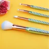 4Pcs Makeup Brushes Kit Mermaid Pencil Cosmetics Foundation Artist Mermaid Highlighter Face Bronzer Eyeshadow Lip Make Up Tool