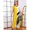 Plus Size Dresses Large Arabic Long Dress To The Floor Skirt Suits For Women Summer Lady Robe Comfortable Maternity Clothes Yellow White