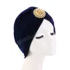 Muslim Fashion Turbans Hijabs For Women Comfortable Women's Headscarf Hats Alloy Diamond Noble Vintage Gold Velvet Indian Hat