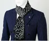 Heren 100% zijden sjaal lange halsdoek dubbellaags cravat raster gedrukt patroon