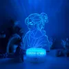 Nattljus Anime Light Attack på Titan 4 Eren Yeager Figure For Bedroom Decor Kids Birthday Present Shingeed No Kyojin 3D Lamp Night