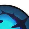 Halılar mavi okyanus köpekbalıkları yuvarlak alan halı komik hayvan kaymaz emici kaplama paspas zemin paspas halı oturma odası yatak odası ev dekor
