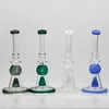 Vidro Bong Waterpipe Hookah Recycler Oil Rigs com bola colorida Percolator 9 polegadas de altura