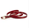 Fashion designer women belt small gold buckle genuine leather belt causal belts ceinture 1.5cm width with box