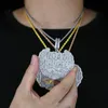 Nuova Fashhion Giallo Oro bianco Plorato Bling CZ Lettere Collana a sospensione per uomini Donne con una catena di corda da 24 pollici regalo caldo