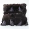 Kudde/dekorativ kudde CX-D-179E Heminredning Handgjord lapptäcke Real Fur Sofa Cushion Cover-Drop Pillow Cushion/Dekorativ