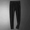 / Primavera verão 2022 marca moderna casual versátil fino preto pequeno jeans reto micro elástico calças masculinas