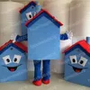 Costumes de mascotte de maison bleue de Performance tenues de personnage de dessin animé de noël costume de fête d'anniversaire Halloween tenue de plein air costume