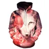 Sweats à capuche pour femmes Sweats à capuche Fantasy Forest Tiger Cub 3D Impression numérique Sweat à capuche Style printemps et automne Manches longues Lâche Grande taille Sweatshi