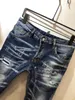 Jean Mens Jean denim jean siyah yırtık pantolon pour hommes erkekler moda bisikletçisi motosiklet motosikleti reviv dsquare 2 dsquareds dsq2s dsqs wrjtp2b