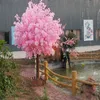 핑크 시뮬레이션 소원 나무 쇼핑몰을위한 인공 실크 꽃 체리 나무 열린 결혼식 파티 쇼핑몰 정원 장식