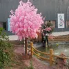 Pink Simulation Wishing Trees Artificial Silk Flower Cherry Tree for Mall öppnade bröllopsfest Mall Garden Decorations