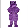 Factory Direct New Purple Hippo Mascot Costume Cartoon River Horse Animal Anime Thème du personnage de Noël Carnaval Party Fancy Costume
