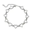 Eenvoudige zoete hartvormige holle choker metalen sleutelbeenketting Minimalistische choker ketting voor vrouwen trendy sieraden