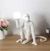 Modern white/Black Monkey lamp Hemp Rope Pendant Light Fashion Simple Art Nordic Resin Seletti Hanging