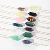 Konst och hantverk Big Natural Stone Pendant Crystal Jewelry Lapis Amethyst Opal Rose Quartz Obsidian Hexagonal Pendu Sports2010 DHQUG