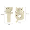 Baby Rattles Stuffed Animal Bear Lion Kanin Soft Plush Rattle Shaker Squeeze to Sound Shower Presenter för Girls Boys Set of 2