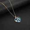 Pendant Necklaces Blue Creative Sky White Cloud Transparent Resin Heart Shape Necklace Female Fashion Women Party Jewelry GiftPendant
