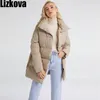 Lizkova Winter White White Parkas Women Women Casual Lapel Single Single Ceanted Ceilted TP120 201214