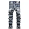 Hommes Jeans imprimé Patchwork mode détruit hommes Denim pantalon coton Jean Hip Hop pantalon décontracté 3121