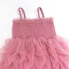 Robes de fille Vêtements de bébé pour les filles Tulle Jarretelles Enfant Mariage Princesse Élégante Robe d'anniversaire Demoiselle d'honneur Fête Été 8 12Y