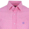 Мужские платья рубашки Gentilbay Мужская печать хлопчатобумажная ткань розовая Slimfit Sport с длинными рукавами формальные платья DC1002