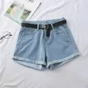 Kobiety Kobiety Chic All Meating Korean Casual Basic Prosty HARAJUKU Teens Denim Dżinsowa krótka spodnia luźna szeroka noga odzież 220629