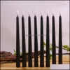 Candles Home Decor Garden Pack Of 6 Remote Halloween Taper Black Color Flameless Fake Pillar Battery With Contain Drop Delivery 208214330