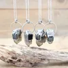 Pendentif Colliers Soudé Antique Argent Brut Fumé Quartzs Point Pendentifs Cristal Naturel Incrustation Obsidienne Cuivre Boho Bijoux QC3226Pendentif