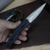 1Pcs R0707 Pocket Folding Knife VG10 Damascus Steel 76 layers Blade Blue G10 Handle Ball Bearing Flipper Fast Open Knives