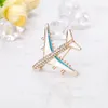 CRYSTAL EMAMEL PLANE BROOCH PIN FIRCRAFT AIRCRAFT AIRCLAND