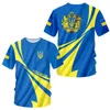 남자 티셔츠 우크라이나 풋볼 저지 2022 우크라이나 플래그 3D 프린트 성인/어린이를위한 대형 티셔츠 여름하라 주쿠 남자 여자 스포츠 Tshirt
