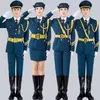 Stage Wear University Military Training Flag Raiser Salute Uniform Army Band Performance Costume Occasion Ceremony Gold Belt Guard Clothing