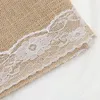 Burlap Lace Table Runner Vintage Table Cover Rustic Wholesale Jute Shabby Hessian for Decor Wedding Festival Partyイベント