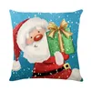 Decorações de Natal Caixa de travesseiro Xmas Papai Noel Elk Tree Tree Snowman Pronha de impressão de sofá quadrado Capa de almofada em casa Festa de linho Pillowslip 36 Style