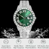 Wristwatches Drop Iced Out Watch Men Hip Hop Luxury Fully Bling Diamond Quartz Mens Watches Blue Face Waterproof CZ Relojes 2022