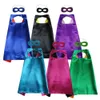 Cape de super-héros unie avec masque double couche pour enfants de 9 à 14 ans, 6 couleurs au choix, costumes de super-héros d'Halloween et de Noël