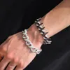 Bling Infinite Big Cuban Link Chain armband Bangle voor mannen Iced Prong CZ Stone Cubic Zirconia Hip Hop Grunge Pols Punk Rock sieraden Bijoux geschenken voor jongens