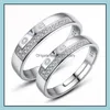 Parringar smycken ring Sier för älskare Crystal Charms Band Party Gift Wholesale 0193Wh Drop Delivery 2021 Pua0Z